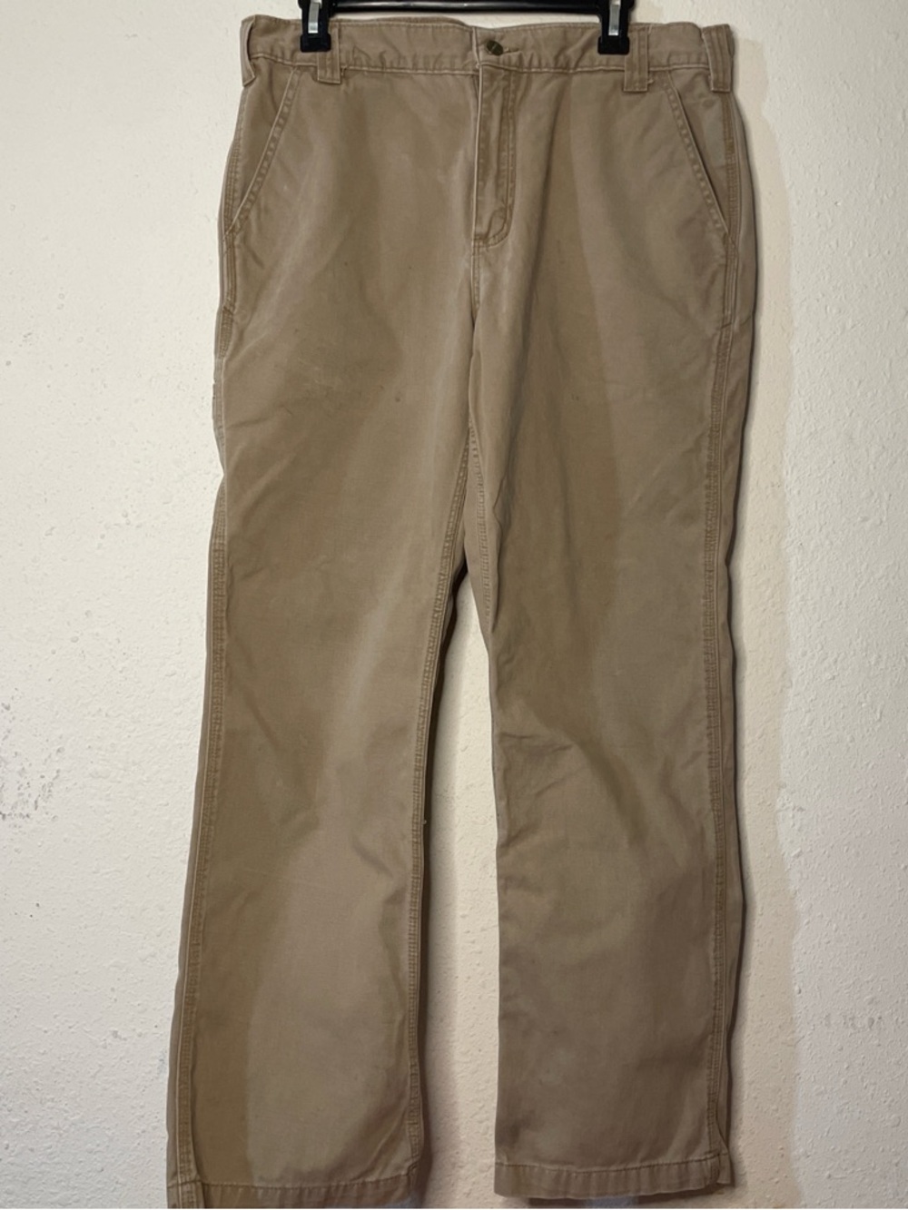 Carhartt Relaxed Fit Khaki Work Pants 34x30 Distressed Utility Workwear